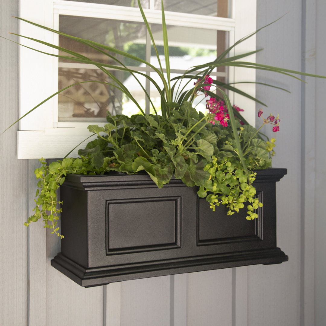 The Anastasiya Resin Window Box Planter with Water Reservoir